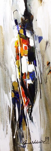 Mashkoor Raza, 12 x 36 Inch, Oil on Canvas, Abstract Painting, AC-MR-225